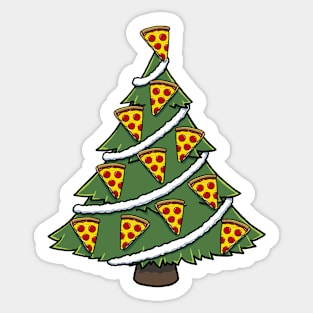 Pepperoni Pizza Christmas Tree Sticker